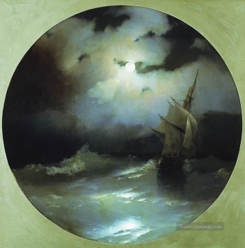  Wellen Kunst - Ivan Aiwasowski Meer in einer Mondnacht Meereswellen